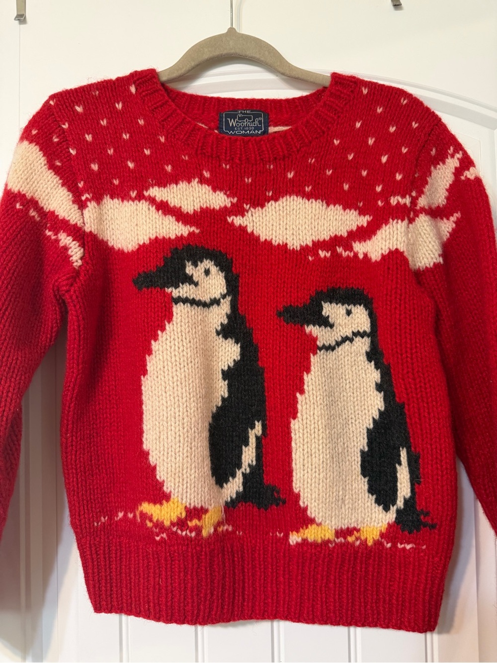 Vintage Woolrich Red Crewneck Penguin Sweater